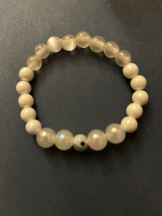 White Evil Eye Stretch Bracelet
