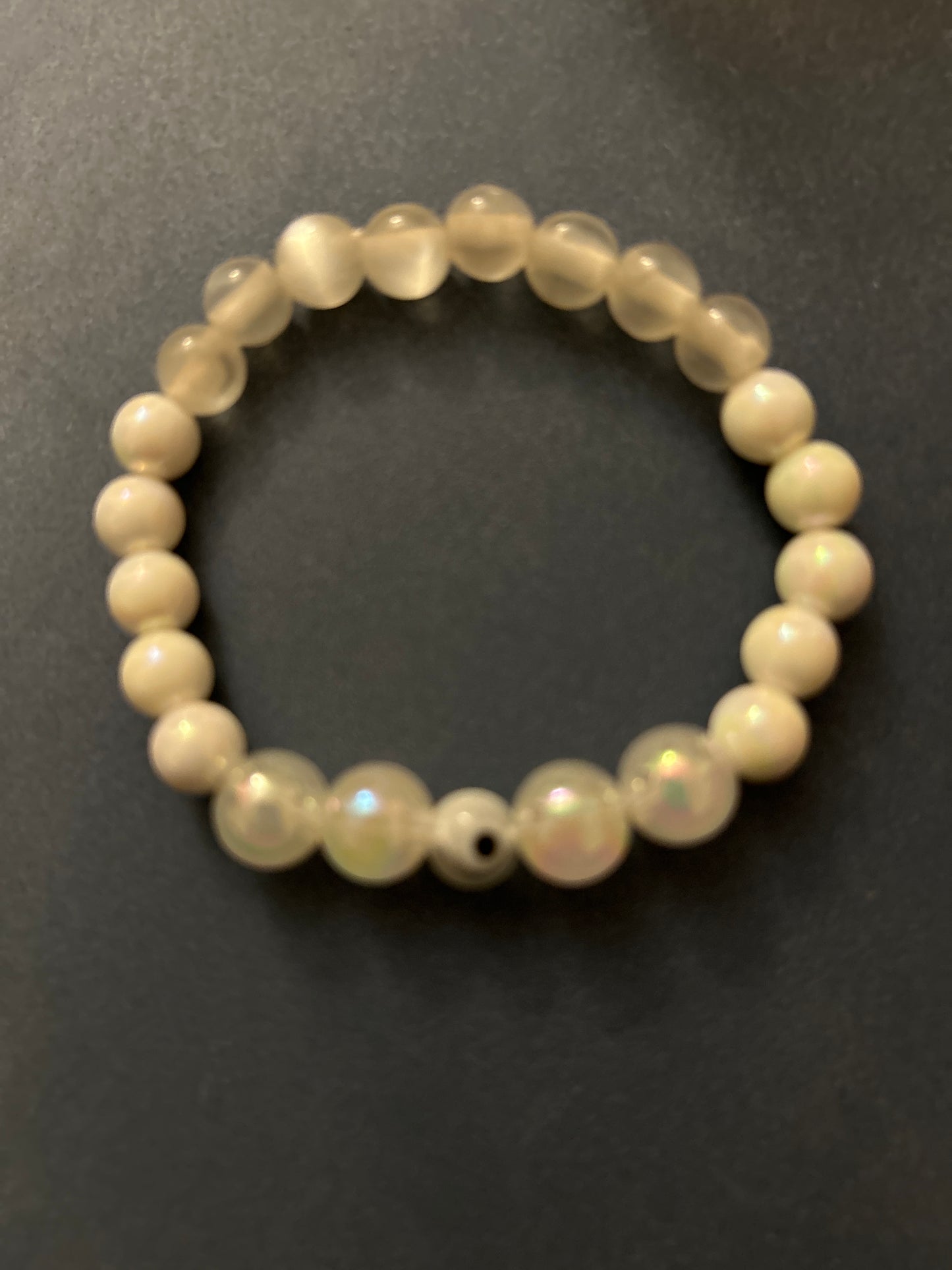 White Evil Eye Stretch Bracelet