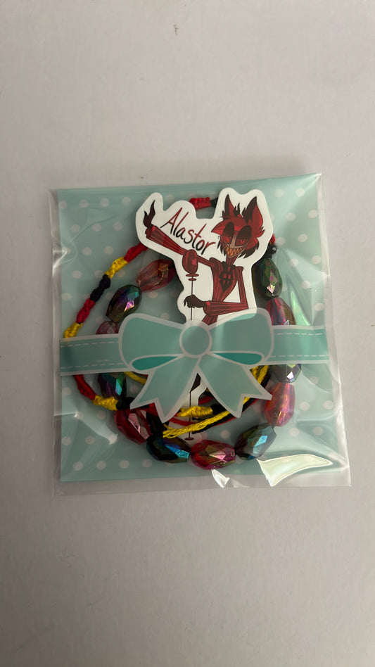 Hazbin Hotel Alastor Inspired Bracelet pack